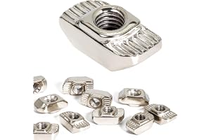 KINETOX 200 stycken T-muttrar som hammarmutter med 6 mm spår och M5 gänga, hammarmutter i kolstål för 2020 aluminiumprofil en