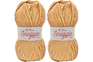 LITTLE WOOL SHOP LittleWoolShop Snuggle Puff Chunky Chenille Yarn 100g - 100% Supersoft Polyester (Fudge Delight 05, Pack of 2)