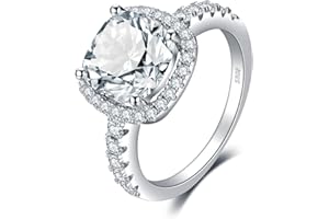 JEWELRYPALACE Jwelrypalace Anillo de compromiso, boda, 3.3 CT, Princesa, tallado, circonitas cúbicas, de plata de ley 925