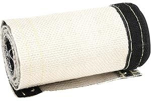 HYUDUO Carénage Thermique en Tissu de Fibre de Verre, Manchon de Protection Thermique métallique Gris Blanc avec Couche extérieure aluminisée 600 x 106 mm