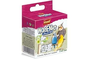 Vitapol Wapienko Bird Calcium Block – Natural Supplement for Beak Health & Eggshell Strength – Twin Pack – Hanging Mineral Block for Parrots, Budgies & Small Birds (4x, Nigella Seeds, 70g)