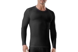 Channo Ropa Interior Térmica para Hombre: Camiseta de Manga Larga Elástica y Transpirable Climas Fríos