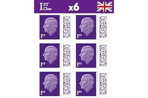 Albian Trading 1st Class Stamps (6 Total) - 1st Class Barcoded Stamps - Barcoded Self Adhesive UK Letter Postage