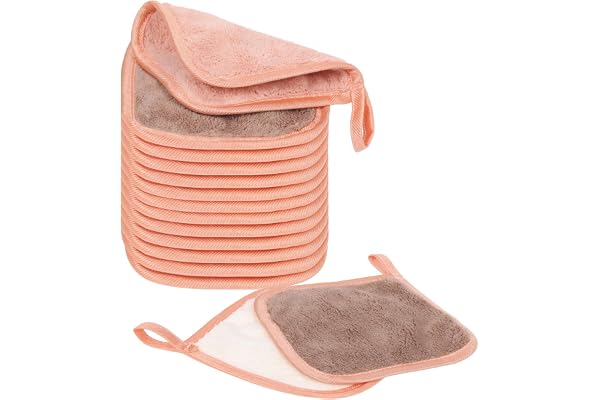 PHOGARY Pads Demaquillants Lavables, 12 Pièces Coton Demaquillant Réutilisable Visage, Petit Disque Demaquillant Microfibre Lingettes Éponge Demaquillage Visage, Microfibre Tampons Démaquillants