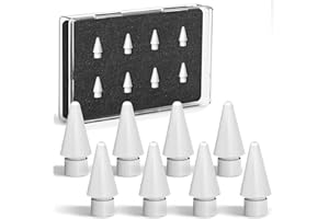 Inesore 8 pezzi per Apple Pencil Tip, compatibile con Apple Pencil 1 pezzo/2 nd,High Sensitivity Precision POM Replacement Tips for Apple Pencil USB C/iPencil (bianco)