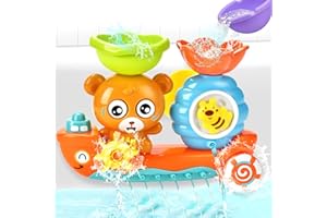 Omnikryp Jouet Bain, Jouet de Bain avec Ventouse, Coffret Dinette pour Bebe Enfant 1 2 3 4 Ans, Animaux Arroseurs Rigolos