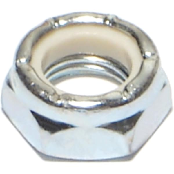 Hard-to-Find Fastener Coarse Nylon Insert Lock Nuts – 1 Inch-8 Thread, Zinc-Plated Steel, 10-Piece Pack, For Industrial, Automotive, And Home Use