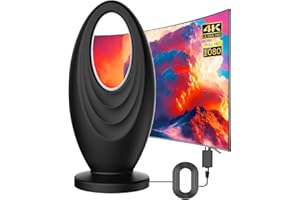 GBOKYN Potente antenna TV interna esterna con base magnetica, antenna TV portatile con 480 KM lunga gamma e 360° Ricezione, Easy Installation, Antenna TV interna per 1080P 4K and All TV's