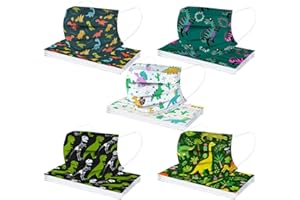 JIABING Lulupi 50 Stück Kinder Mundschutz 3D Cartoon Motiv Mund und Nasenschutz Halstuch Maske Einweg Bunt 3-lagig MNS Mund Nasen Bedeckung Tücher Staubdicht Atmungsaktiv Bandana Schals für Jungen Mädchen