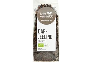 FRUTEG Organic Darjeeling Drugi Flush 100g | Loster Organic Darjeeling Tea FTGFOP1 z Indii - najlepsza jakość liści | Organiczna czarna herbata z aromatem pełnoprawnym | Czarna herbata bio dużo 100 g