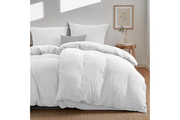 Dreamzie Bäddset 135x200 Bomull Percale - Vit - 2x Påslakan 135x200 och 2x Örngott 80x80 cm
