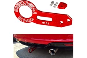 AULESSE JDM car Accessories Tow Hook Kit for Universal Car Auto Aluminum Rear Towing Hook （Red Tow Hook）