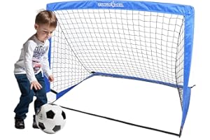 JUNGLE WELL Football Goal for Kids, 4' X 3' Foldable Portable Toddler Football Net with Carry Bag, Football Training Equipment for Kids Baby for Garden, Backyard, Playground