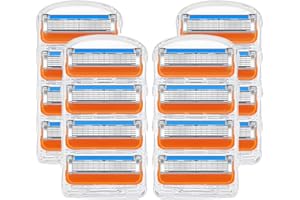 PEXIVOZ 16 PCS Lamette da Barba,Lame di Ricambio per Rasoio,Lametta Barba Uomo,Lame di Rasoio,5 Lame, Compatibili con Rasoi Bagnati,Rasoi da Uomo,Lamette Barba,Adatto per Fusion 5