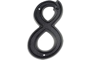 HASWARE 5,5-calowy numer domu Nowoczesne numery drzwi Ulica Adres domu Cyfry, czarny plastik ABS (8)