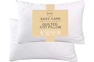 MFABRICS Quilted Cot Pillow for Toddler Cot Bed Hollowfibre Filled - Anti-allergy Soft Touch Quilted Design