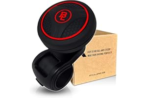 FOURING Bl Silicon Black Platinum Power Handle Car Steering Wheel Suicide Spinner Accessory Knob for Car Vehicle
