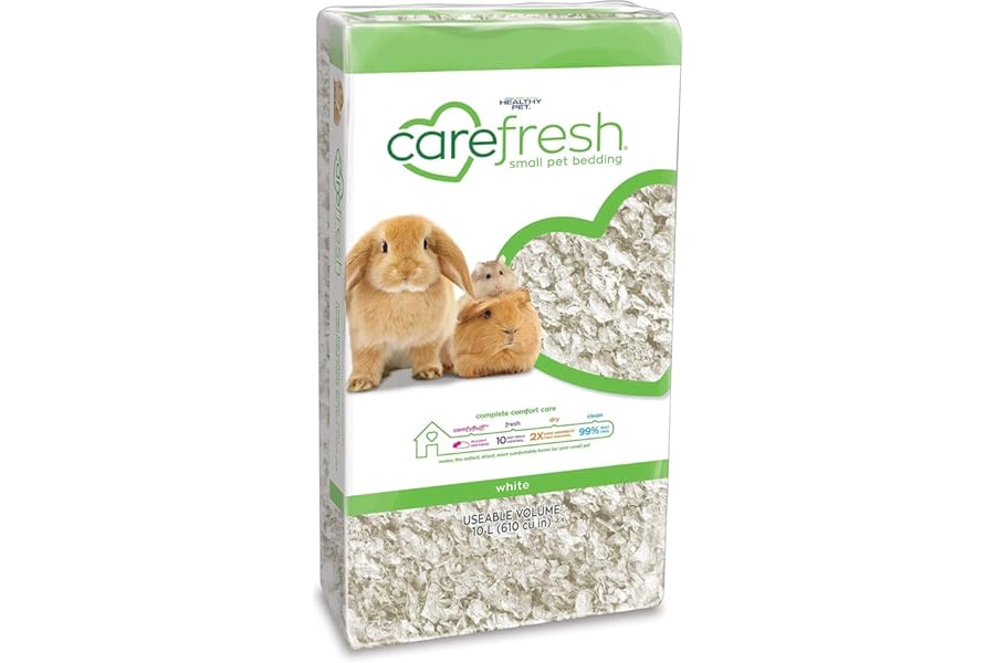 Carefresh 99% Dust-Free White Natural Paper Small Pet Bedding with Odor Control, 10L, White