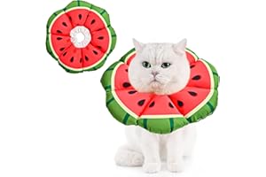 Avont Collare Protettivo Morbido per Gatti Collare Regolabile a Cono di Recupero per Gattini Cuccioli,Collo Elisabettiano per Evitare di Leccare Mordere dopo l'intervento chirurgico -Melone(M)