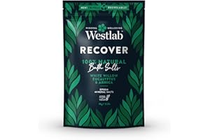 Westlab - 1kg - Recover Epsom Salts Infused with White Willow & Eucalyptus - Soothe Sore Muscles and Boost Recovery - Resealable Pouch