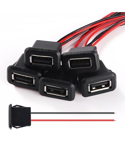 10Pcs USB 2.0 Female Type A DIP Socket Connector – Short, 4-Pin, RoHS Compliant