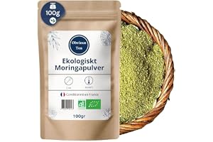 Organiskt Moringapulver - Naturlig superfood, rik på mineraler och vitaminer - Matsmältningsinfusion - Moringa Oleifera Lam. Aromatisk - Organiskt odlad 100 g (50