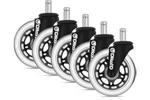 YOHOOLYO Ruedas Silla Oficina 5PCS 11x22mm Ruedas de Repuesto Caster Ruedas Silla Gaming Silencioso Rolling y Seguro para Cualquier Piso