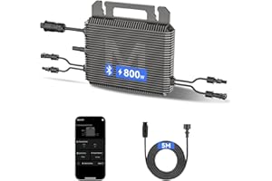 800W Micro-Wechselrichter mit Schuko Kabel mit Betteri-Steckern 5M, Marstek Microinverter Inverter Solar Inverter MPPT App Steuerung, IP67 Wasserdicht für Mini-PV, Plug & Play Balkonkraftwerk
