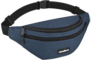 MOCOCITO Sac Banane de Randonnée Homme & Femme, 32x15x9cm avec Ceinture Ajustable 120cm, Tissu Imperméable, Idéal pour Sport et Voyage