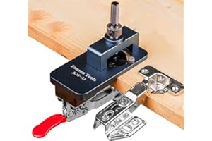 OHIFAN 35mm Concealed Door Hinge Jig Drilling Hole Puncher,Aluminum Alloy Accurate Locking Cabinet Hinge Hole Drilling Jig，Accurate Hinge Drill Jig Woodworking Tool for Doors Cabinets Hinges Mounting