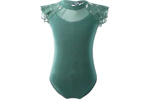 IEFIEL Maillot de Danza Clásica para Niña Body Ballet de Manga Corta Sólido Leotardo Gimnasia Rítmica Disfraz de Bailarina 3-16 Años