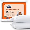 Silentnight Warm and Cosy Luxury Hypoallergenic Hotel Pair with Microfibre Filling Machine Washable Thick Pillows Polyester Cover, White, Pillow Pair