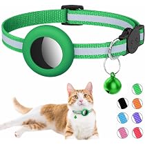 Reflektierendes AirTag Katzenhalsband Mit Glocke – Elastisch, Verstellbar, Integrierter AirTag-Halter