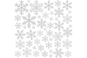 WILLINGOOD 156 Weihnachten Fensterbilder, Schneeflocken Fensterdeko für Fensterscheiben, Wiederverwendbar Statisch Haftend PVC Aufkleber für Fenster Vitrine Türen Schaufenster Winter Schneeflocken Weihnachtsdeko