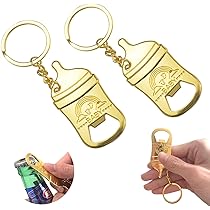 Portachiavi Apribottiglie A Forma Di Impronta Baby - Set 30 Pezzi Per Bomboniere Baby Shower, Argento - Foto 3