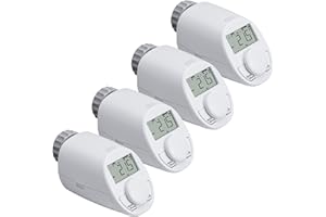 ‎EQIVA Heizkörperthermostat Modell N, neues leises Modell mit Boost Funktion (4-er Set)