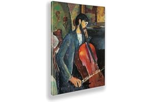 Giallobus - Quadro - Amedeo Modigliani - Il violoncellista - Tela Canvas Telaio Standard - 50x70 - Pronto da Appendere - Quadri Moderni per la casa