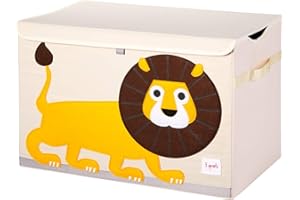 3 Sprouts - Baúl para Juguetes Infantil - Caja de Almacenaje para Niños - Organizador de Juguetes - Caja Guardar Juguetes - León