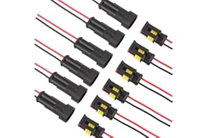 TOMALL Modo a 2 pin Connettore impermeabile 16 AWG per Presa Elettrica Presa Rapida 2 Fili Codolo 1.5mm Serie (Confezione da 6)