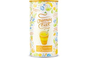 Morning Fuel Batido para Desayunos y Meriendas Nutritivos - con Vitamina B6 y B12 - Batidos Sustitutivos de Comida - Proteina Vegana de Guisantes y Avena - Sabor Plátano y Arándano 600g - Alpha Foods