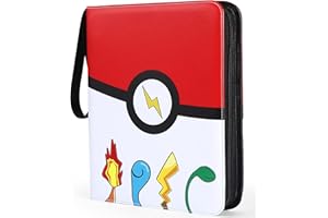 KHLEROX Trading Card Binder 9 Pocket, Fits 900 Cards Zipper Carrying Case Binder Album with 50 Removable Sleeves, PU Leather Card Binder Folder Storage Organizer for Kids
