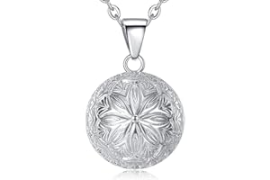 EUDORA Harmony Ball Llamador de Angeles Embarazada Vintage Bisuteria Collares de Mujer, Vintage Colgantes de Mujer Primer Embarazo Mamá Regalos Originales para Mujer Madre, 76,2cm + 114,3cm