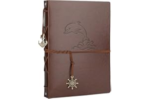 Scrapbooking Album Foto, AIOR Album Fotografico con 60 Pagine Nere Fai Da Te Album Portafoto Scrapbook in Pelle Libro Degli Ospiti Matrimonio Regalo di Compleanno per Donna Uomo Mamma Ragazza, Delfino