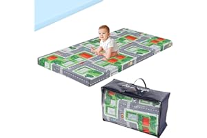 ‎ARENSBERGER Arensberger Kinderreisebett Matratze 60x120 cm | 6cm Hoch | Faltbare Baby- & Kindermatratze mit Stadtmotiv | Nanocell Gelschaum mit Abnehmbarer Bezug & Tragetasche