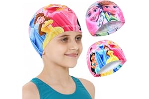 ANBOBILI Bonnet de Bain pour Enfants, 2 Pièces Bonnet de Bain Polyester, Bonnet de Natation Cheveux Long, Bonnet de Bain Enfant, Bonnet de Natation Spiderman, Bonnet de Bain Piscine pour Enfant Garçon Fille