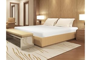 BANZAII TEXTILE INNOVATOR ONLINE Banzaii Lenzuolo sotto con Angoli con Elastico Francese 100% Puro Cotone Alta Qualità Made in Italy per Materassi 140/150 cm x 190/200 cm, altezza fino a 30 cm Bianco