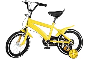 HauTour Bicicleta para niños de 14, 16, 18, 20", bicicleta infantil de acero rico en carbono con volante y sillín de altura ajustable, para niños de 3 a 9 años
