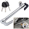 CarBole Car Steering Wheel Lock Universal with 3 Keys,Brake Pedal Clutch Lock Telescopic Hook Universal Anti-Theft.Fit for Cars, Trucks, Vans and SUVs (Silver)