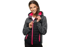 OZONEE Damen Übergangsjacke Regenjacke Jacke Übergang Jacken Herbst Bomberjacke Stehkragen Kapuze Steppjacke Kapuzenjacke Leichte Outdoor Puffer Jacket Gepolstert JS/KSW4002