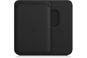 kwmobile Tarjetero Compatible con Apple iPhone 15/14 / 13/12 Series - Portatarjetas magnético Compatible con MagSafe de Cuero sintético - Negro